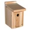 Natural Cedar Wren and Chickadee Birdhouse with Ventilation and Pole Mount